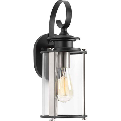Progress Lighting Squire Collection 1-Light Black Outdoor Small Wall Lantern