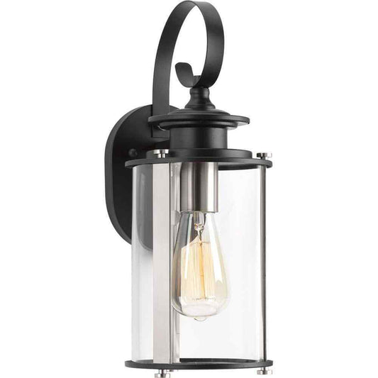 Progress Lighting Squire Collection 1-Light Black Outdoor Small Wall Lantern