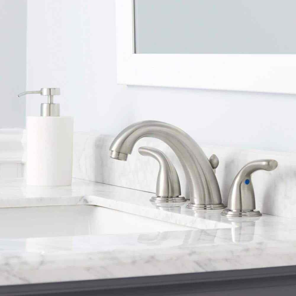 Glacier Bay Builders 8 in. Widespread 2-Handle Bathroom Faucet Brushed Nickel