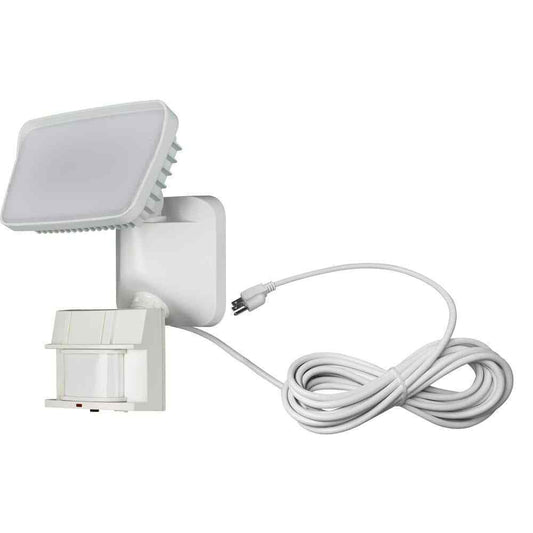 Monument White Motion Activated Outdoor LED Portable Plug-In Security Spot Light