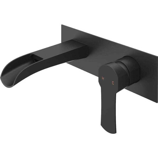 VIGO Cornelius Single Handle Wall Mount Bathroom Faucet in Matte Black VG05004MB