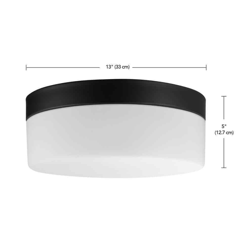 Globe Electric Mark 1-Light Black LED Integrated Flush Mount Ceiling Light
