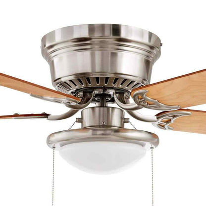 Hugger 44 in. LED Indoor Brushed Nickel Ceiling Fan with Light Kit AL383CPQ-BN