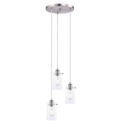 Hampton Bay Regan Brushed Kitchen Pendant Light w/ Glass Shades