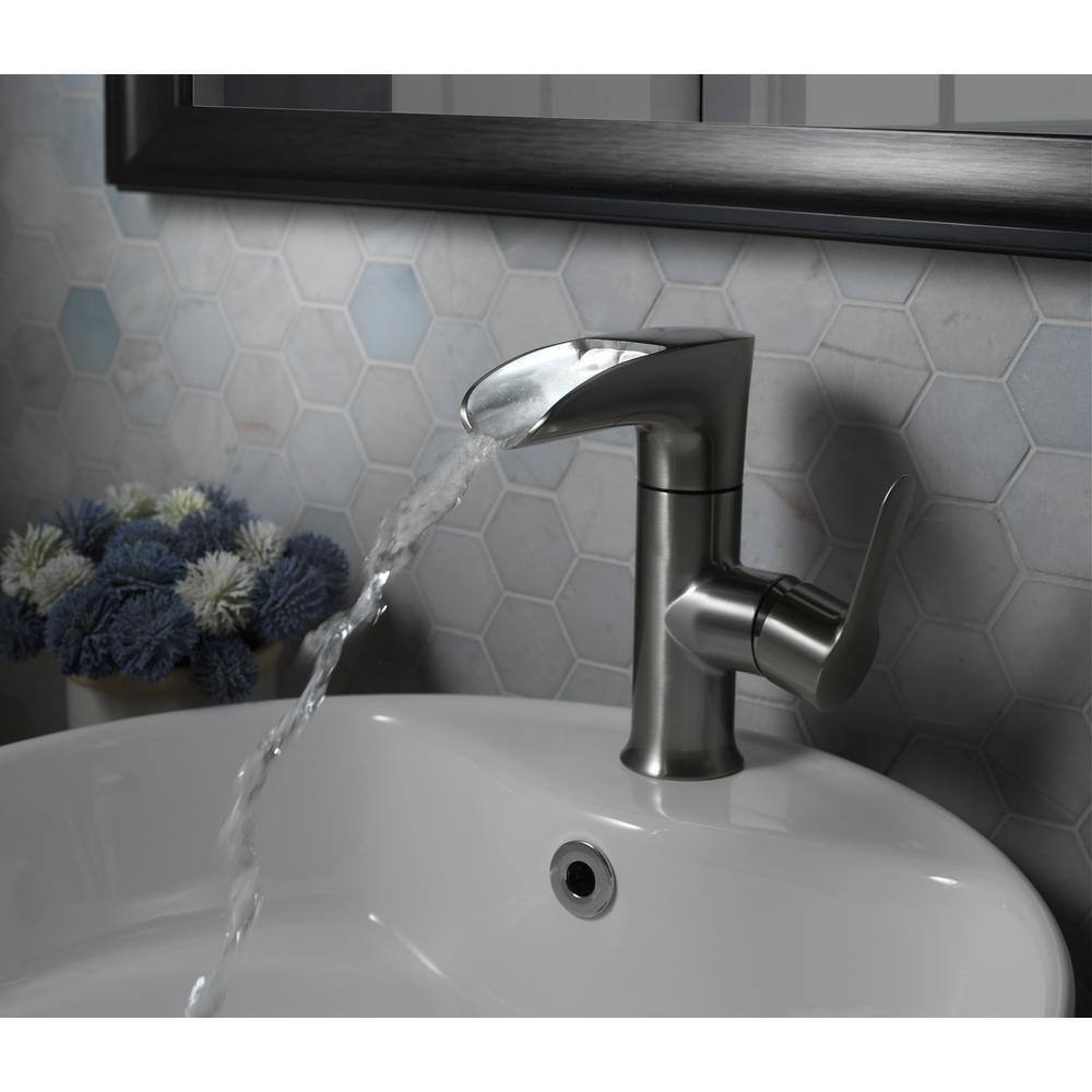 Tosca Single Hole 4 in. Single Slide Handle LED Bathroom Faucet