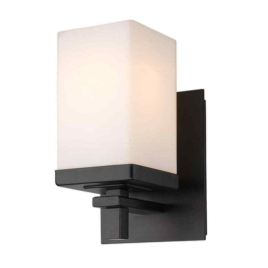 Golden Lighting Maddox 1-Light Matte Black Vanity Light DDDD-BA1 BLK-OP