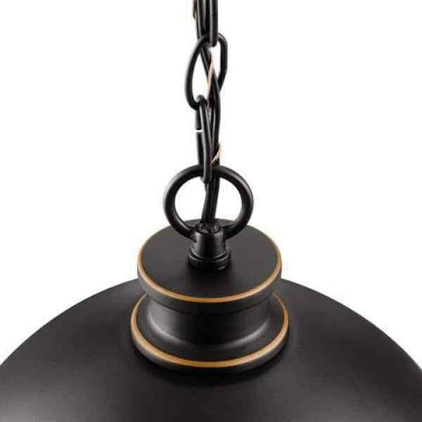 Hampton Bay Talullah 1-Light Oil Rubbed Bronze Pendant Lighting w/ Gold Interior