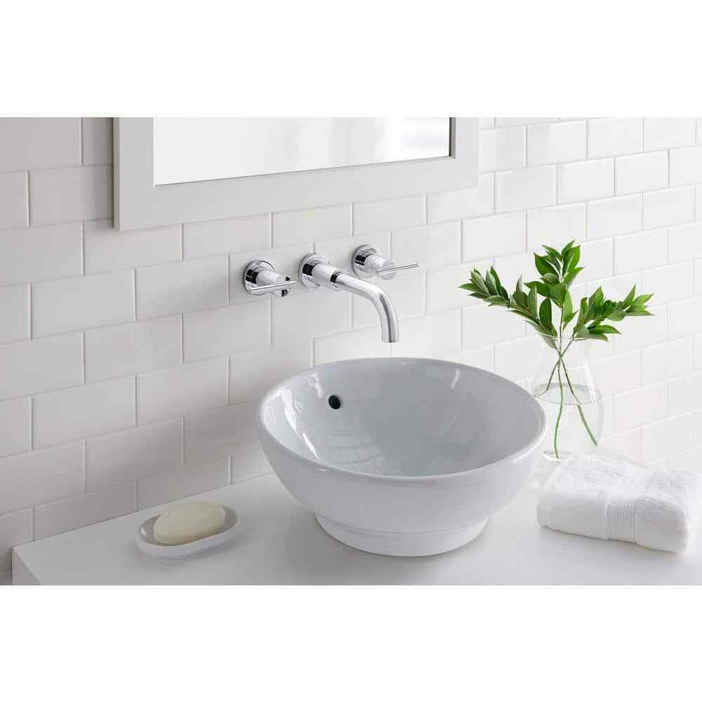 Glacier Bay Modern 2-Handle Wall Mount Bathroom Faucet in Chrome