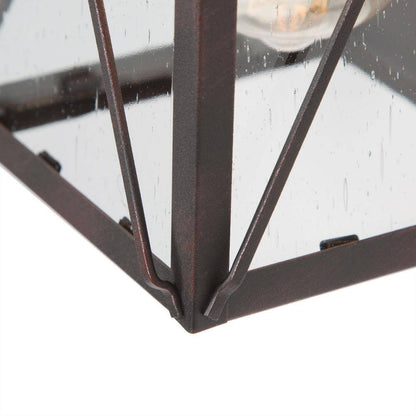 LNC Craftsman 1-Light Rusty Bronze Outdoor Wall Lantern Sconce 2-Pack