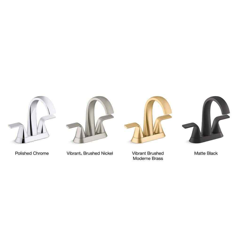 KOHLER Cursiva 4 in. Centerset Double Handle Bathroom Faucet in Polished Chrome