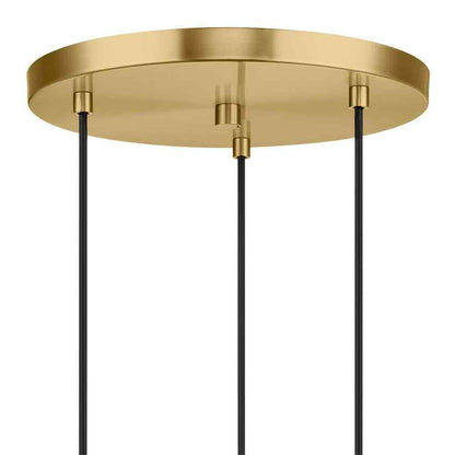 Hampton Bay Regan Brushed Gold Pendant Hanging Light w/ Clear Glass Shades