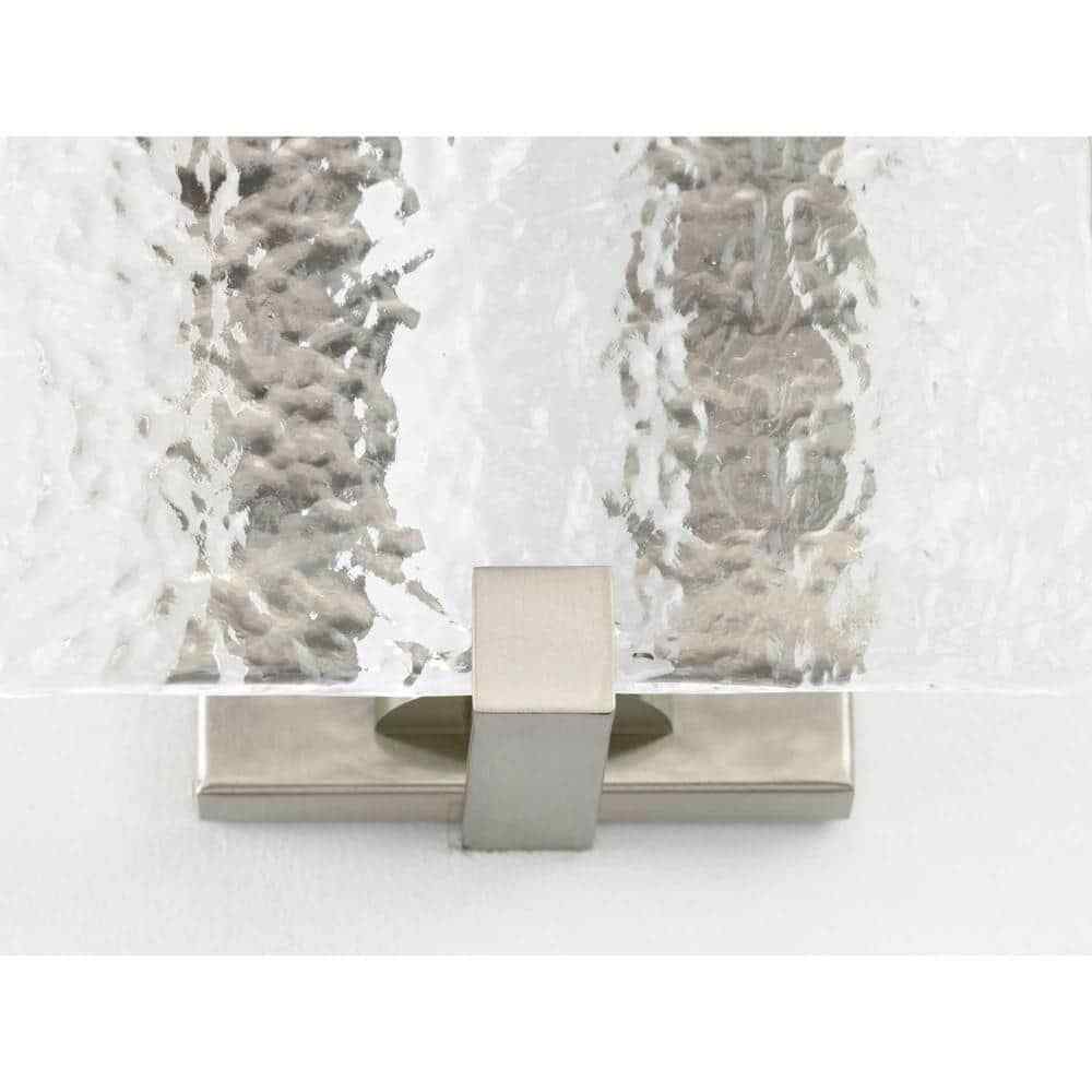 Progress Lighting LED Stone Glass Sconce Brushed Nickel ADA Wall Sconce
