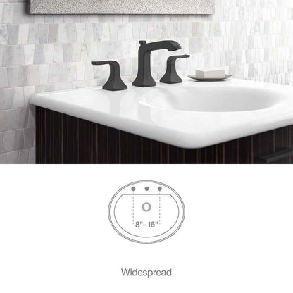 KOHLER Rubicon 8 in. 2-Handle Bathroom Faucet in Matte Black Valve Included
