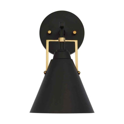 Home Decorators Insdale Matte Black Modern Vanity Light w/ Satin Brass Accents