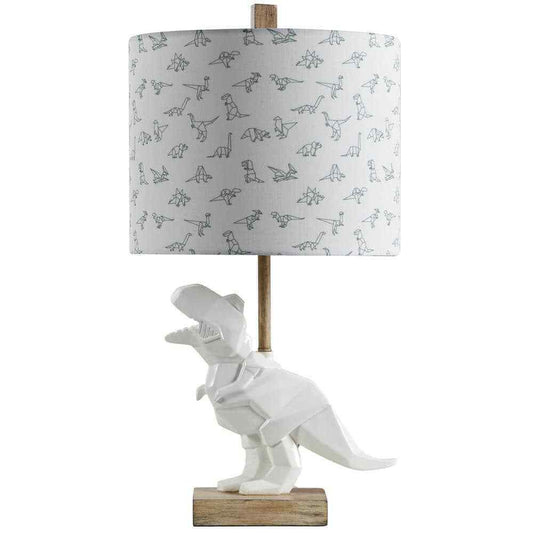 StyleCraft 26.5 in. T-Rex Dinosaur White Table Lamp L27244DS
