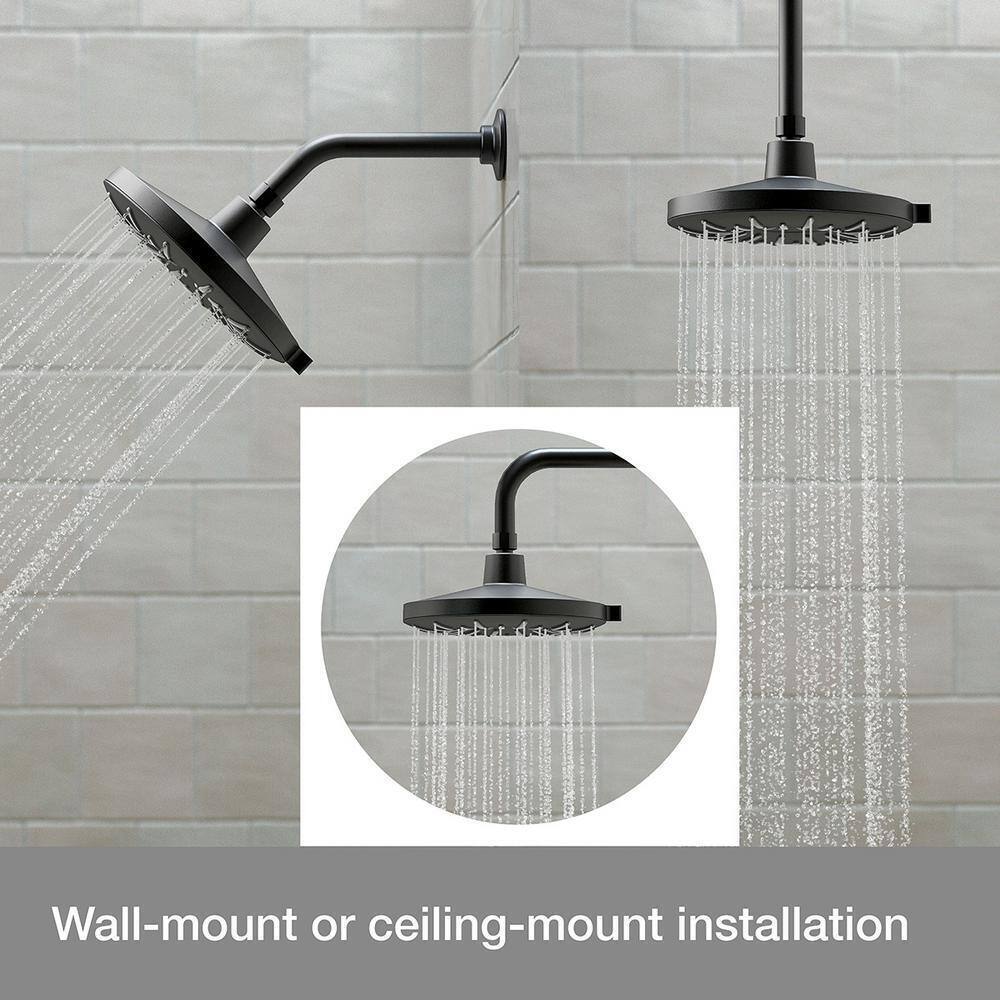 KOHLER Bellerose 3-Spray Patterns 1.75 GPM 8 in. Wall Mount Fixed Shower Head