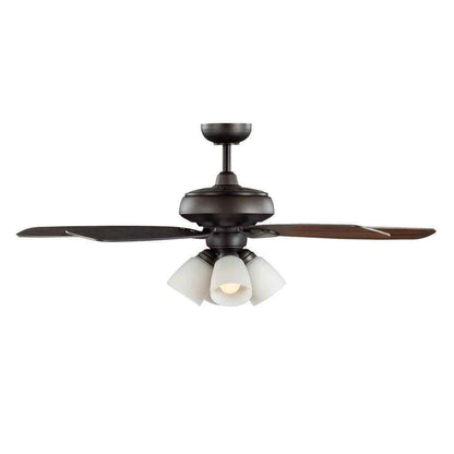 Hampton Bay Hollis 52 in. Indoor LED Bronze Ceiling Fan w/ Light Kit and Remote