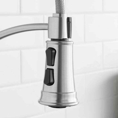 Glacier Bay Mandouri 1-Handle Spring Neck Pull Down Sprayer Kitchen Faucet SS