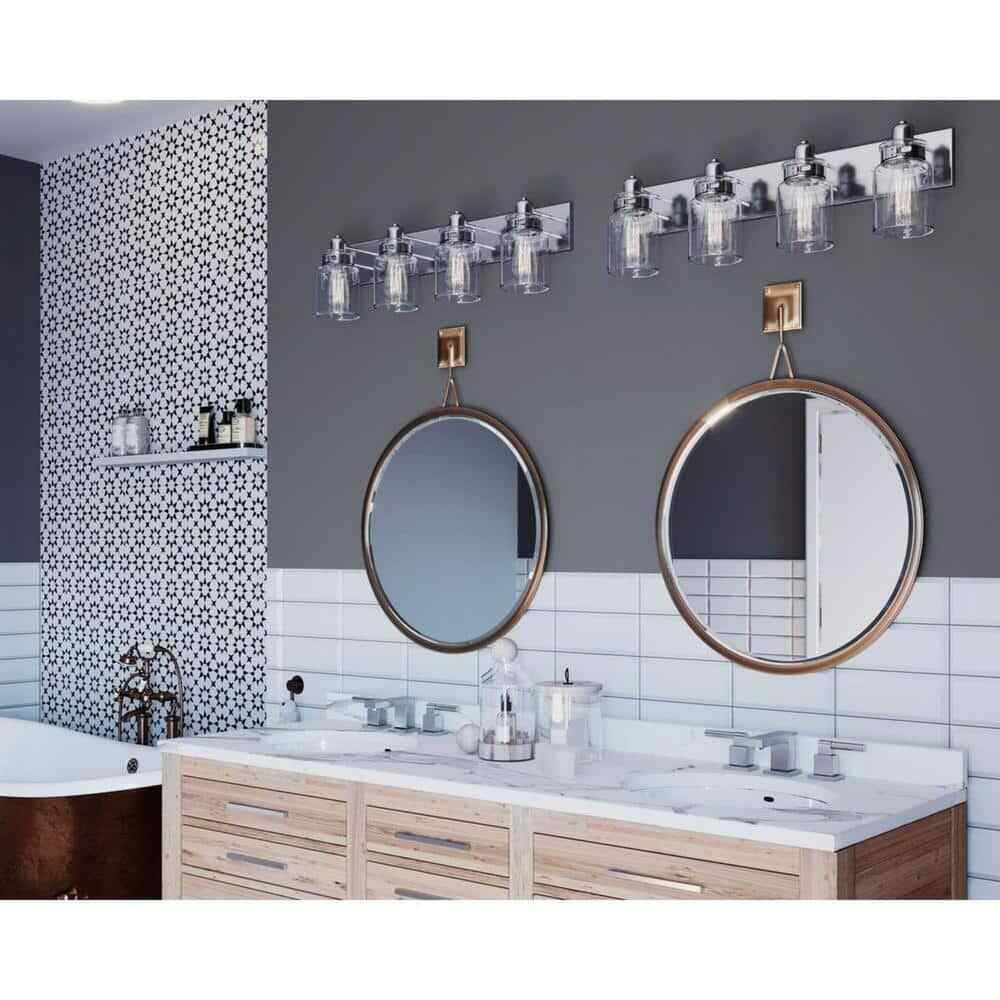 Progress Lighting Calhoun 4-Light Brushed Nickel Clear Glass Vanity Light