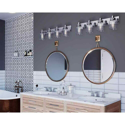 Progress Lighting Calhoun 4-Light Brushed Nickel Clear Glass Vanity Light