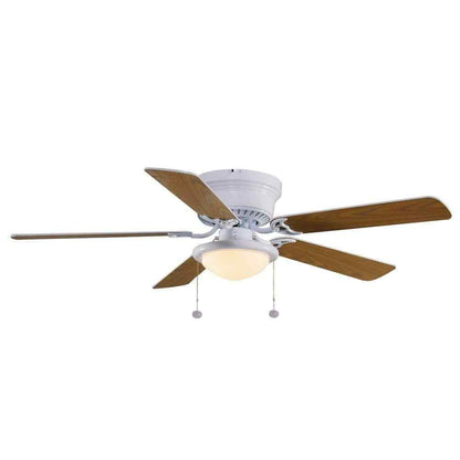 Hugger 52 in. LED Indoor White Ceiling Fan with Light Kit AL383LED-WH