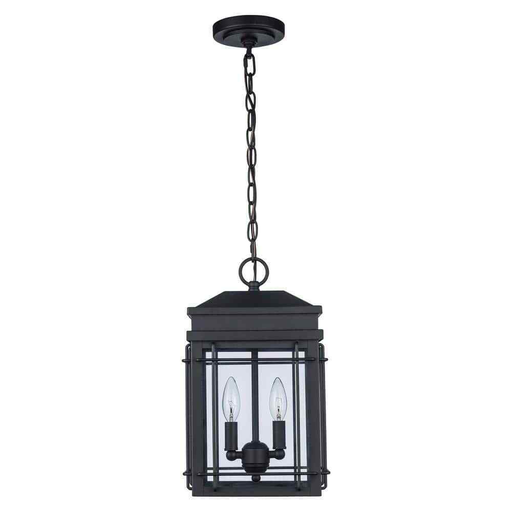 Monteaux Lighting Bel Air 2-Light Black Outdoor Hanging Pendant Light Fixture