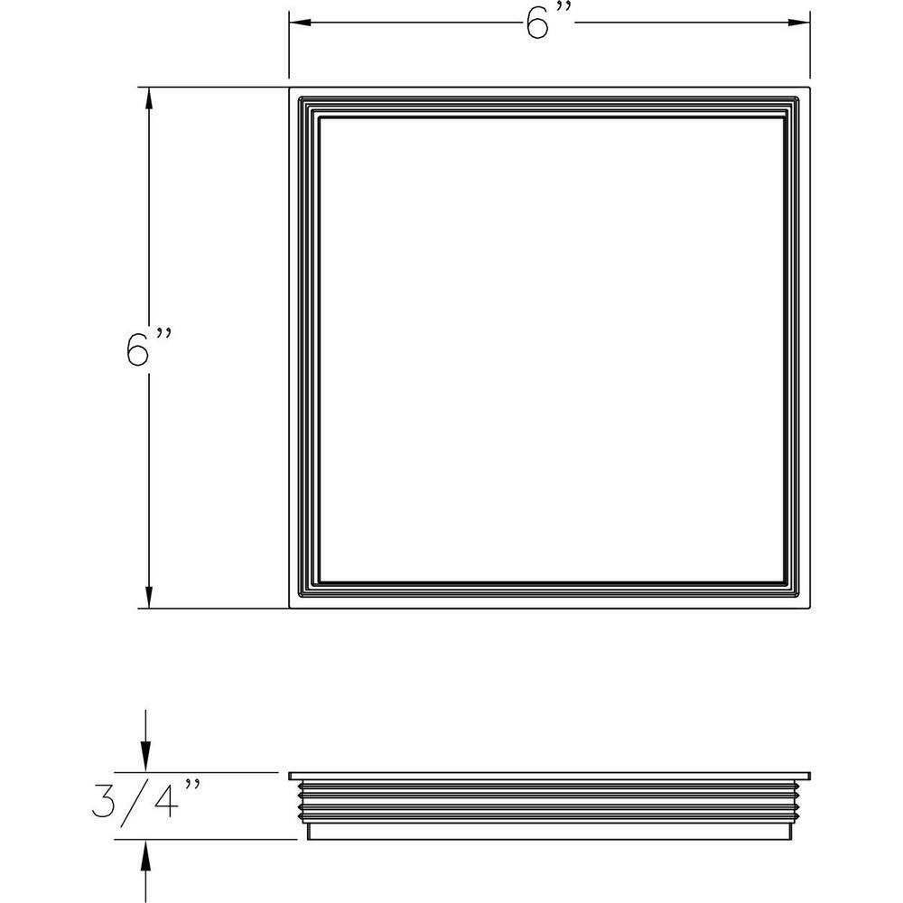 Progress Lighting Square Black 6 in. Clear Glass Cylinder Lens Cover for P5644