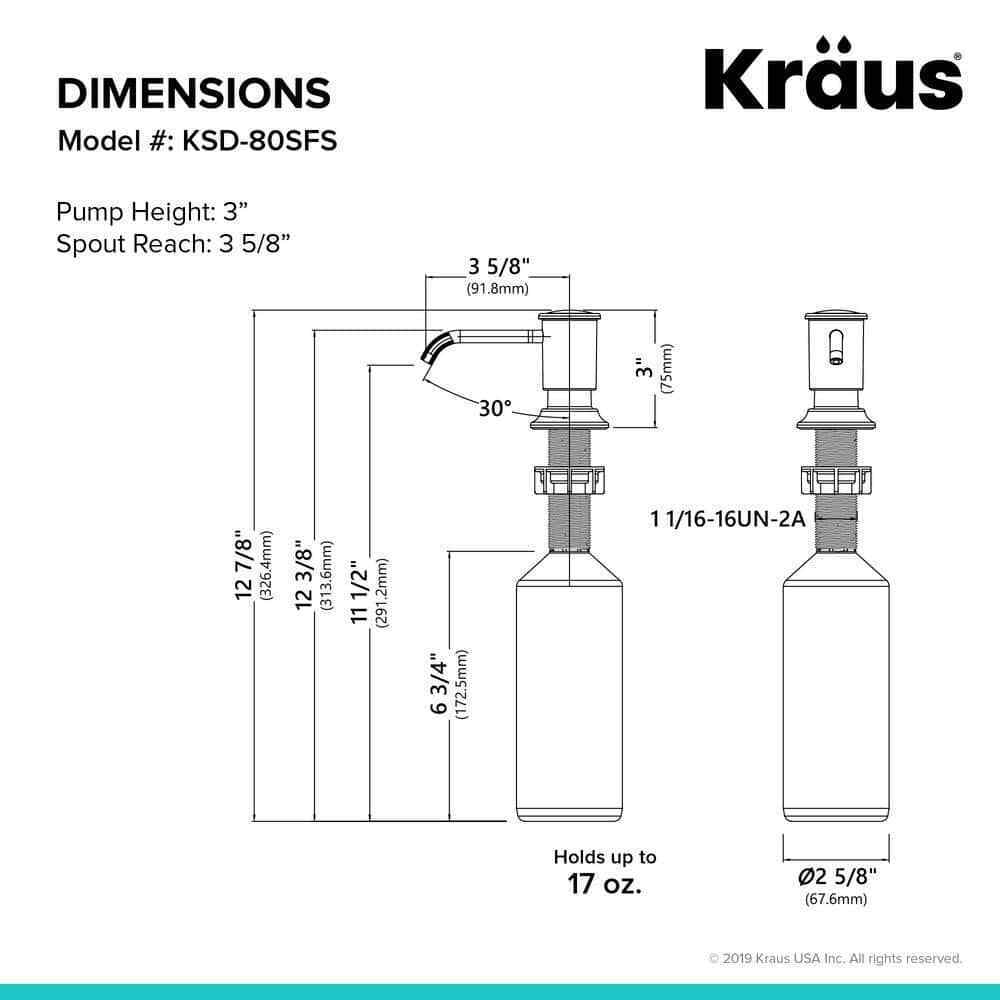 KRAUS Kitchen Soap Dispenser in Spot Free Stainless Steel KSD-80SFS