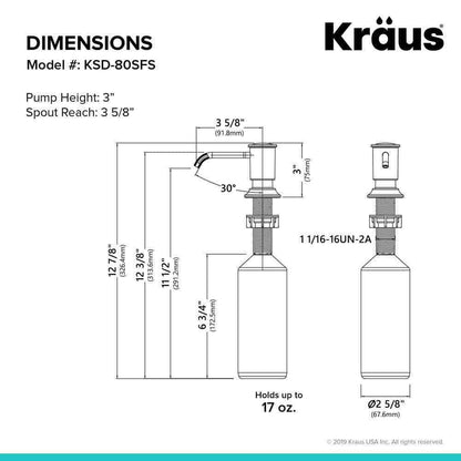 KRAUS Kitchen Soap Dispenser in Spot Free Stainless Steel KSD-80SFS