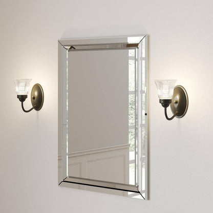 Progress Lighting Fluted Glass Antique Bronze Clear Glass Bath Vanity Light