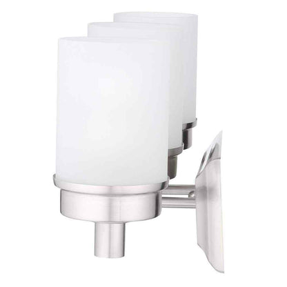 Hampton Bay Cade 3-Light 20.25 in. Brushed Nickel Vanity Light w/ Frosted Glass