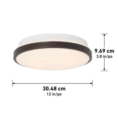 Artika Orion 12 in. 1-Light Bronze Integrated LED Flush Mount Ceiling Light
