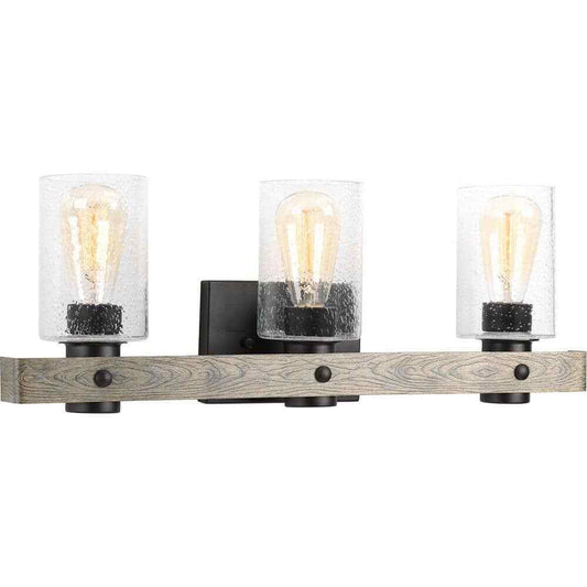 Progress Lighting Gulliver 24 in. 3-Light Graphite Coastal Bathroom Vanity
