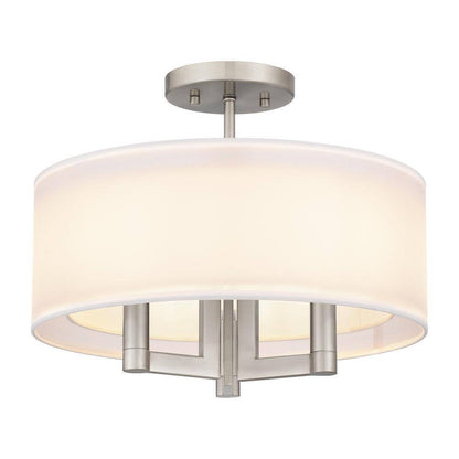 Home Decorators Hiddenbrook 15 in. 3-Light Brushed Nickel Semi-Flush Mount