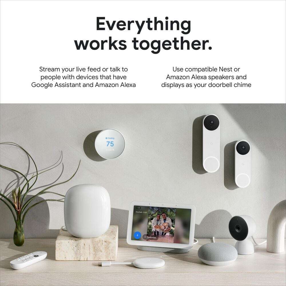 Google Nest Doorbell Wired 2nd Gen - Snow GA02767-US