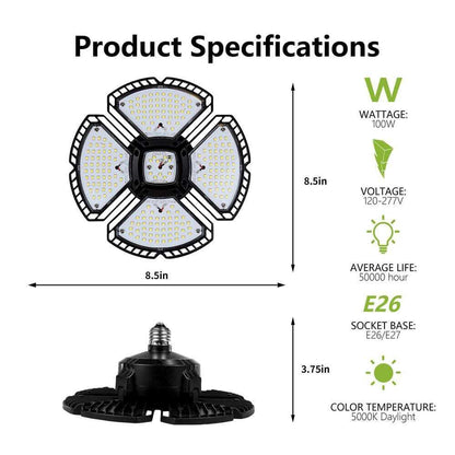 Pinegreen Lighting 15 000 Lumens LED 4-Panel Garage E26 Bulb 5000K Daylight