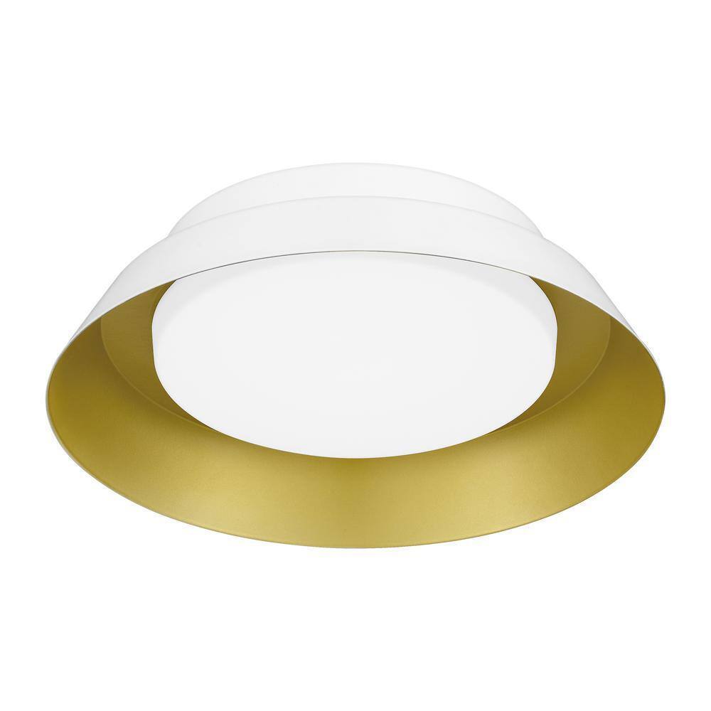 Home Decorators Collection Delaney 13 in. White LED Flush Mount DSHD19548F