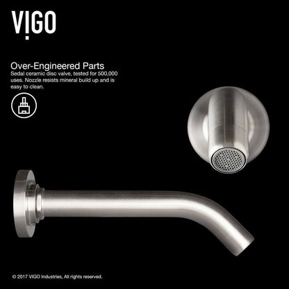 VIGO Olus Single Handle Single-Hole Bathroom Faucet in Brushed Nickel VG05001BN