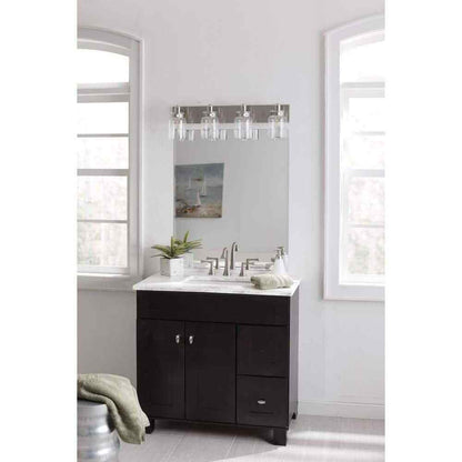 Progress Lighting Calhoun 4-Light Brushed Nickel Clear Glass Vanity Light