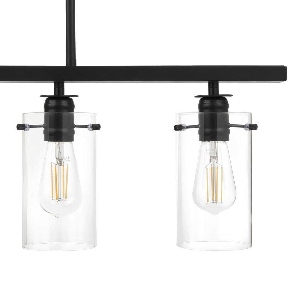 Hampton Bay Regan Espresso Linear Kitchen Chandelier w/ Glass Shades