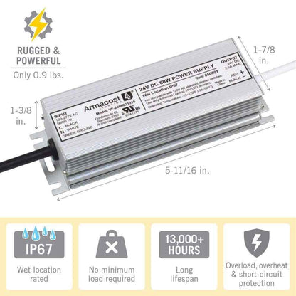Armacost Lighting 60W Standard Wet Location LED Driver 24-Volt DC Transformer