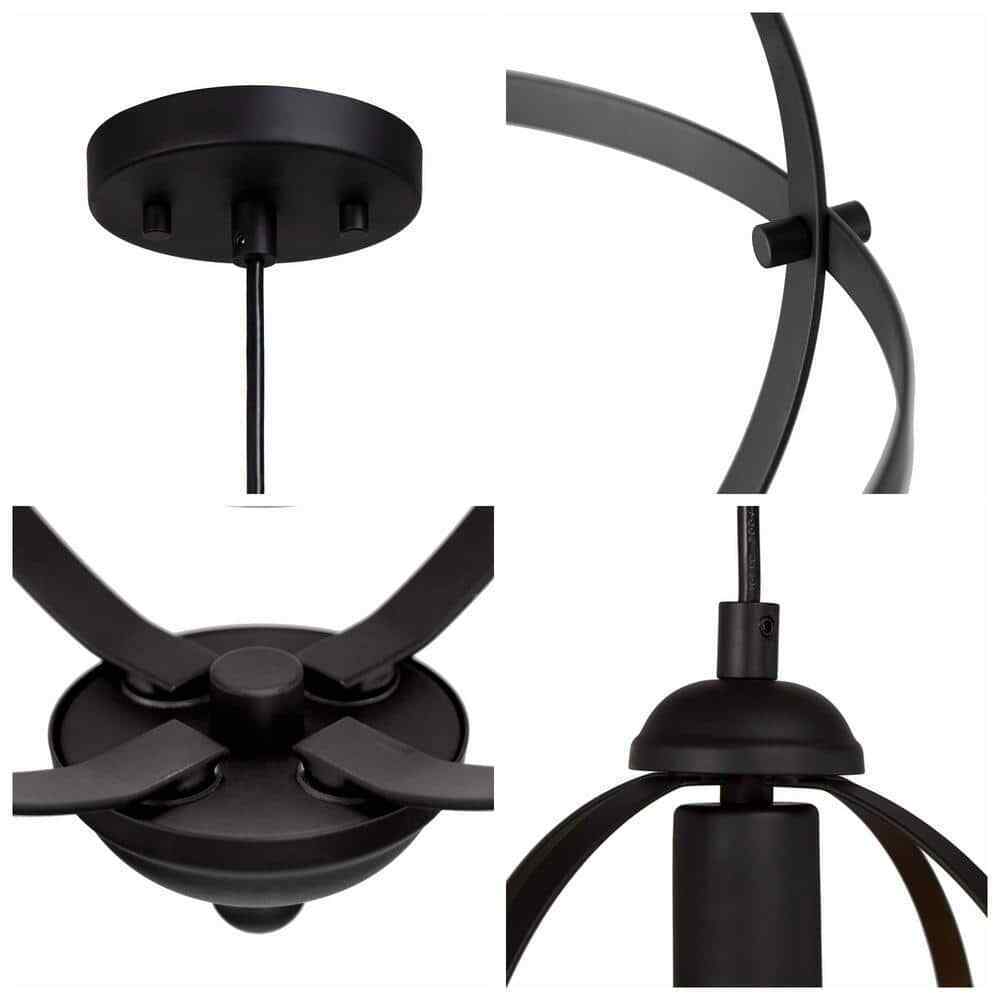 LNC Black Pendant Light Modern Globe Cage Geometric Kitchen Island Chandelier