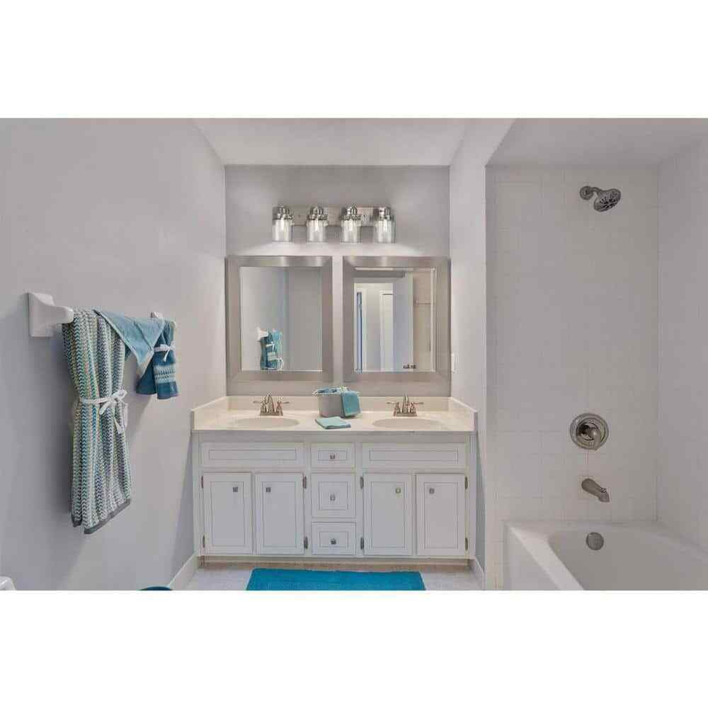 Progress Lighting Calhoun 4-Light Brushed Nickel Clear Glass Vanity Light