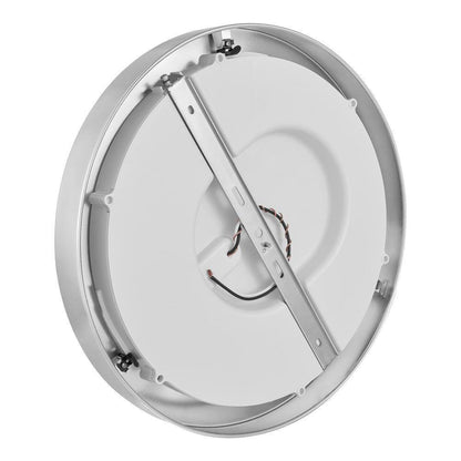 Home Decorators Calloway 15 in. Polished Nickel Integrated LED 5CCT Flush Mount