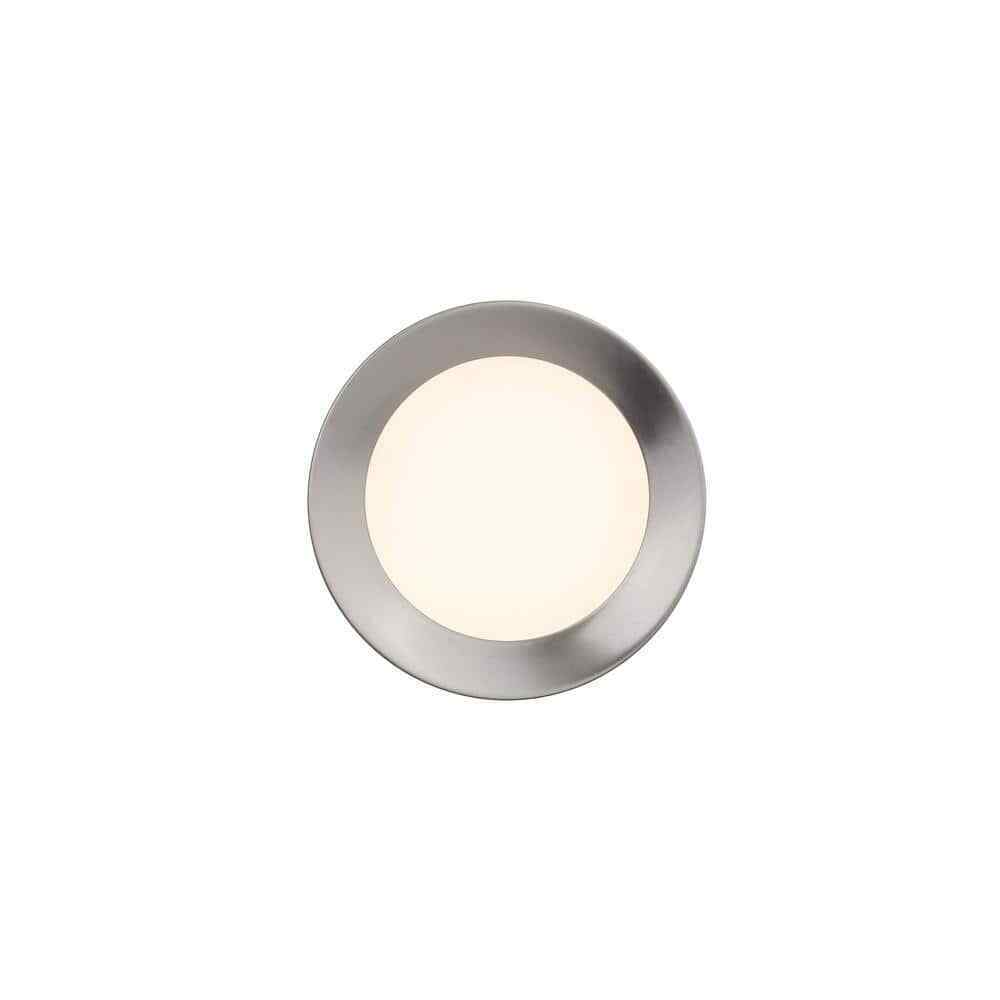 Home Decorators Calloway 11 in. Brushed Nickel Integrated LED 5CCT Flush Mount