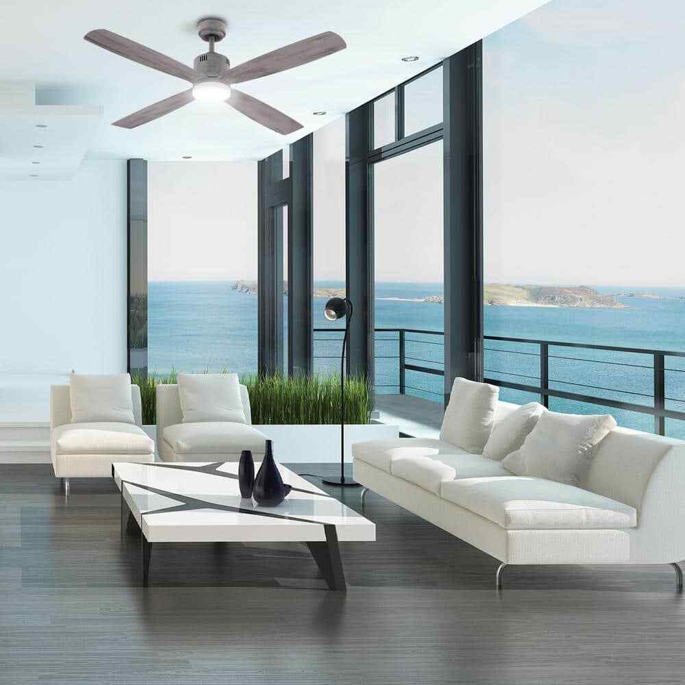 Home Decorators Kitteridge 52 in. LED Indoor Greywood Ceiling Fan w/ Light Kit