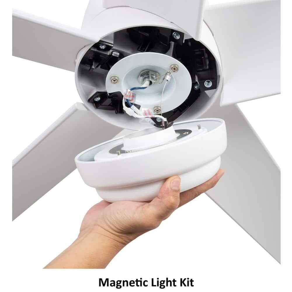 Hampton Bay Mena 54 in. White LED Indoor/Outdoor Matte White Ceiling Fan