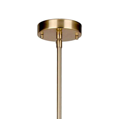 Hampton Bay Timphaven 1-Light Brass Shaded Mini-Pendant Clear Glass