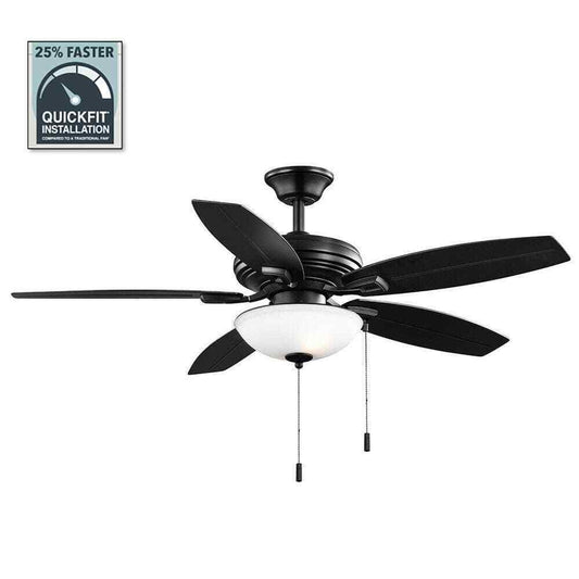 Hampton Bay North Pond 52 in. Indoor/Outdoor LED Matte Black Ceiling Fan