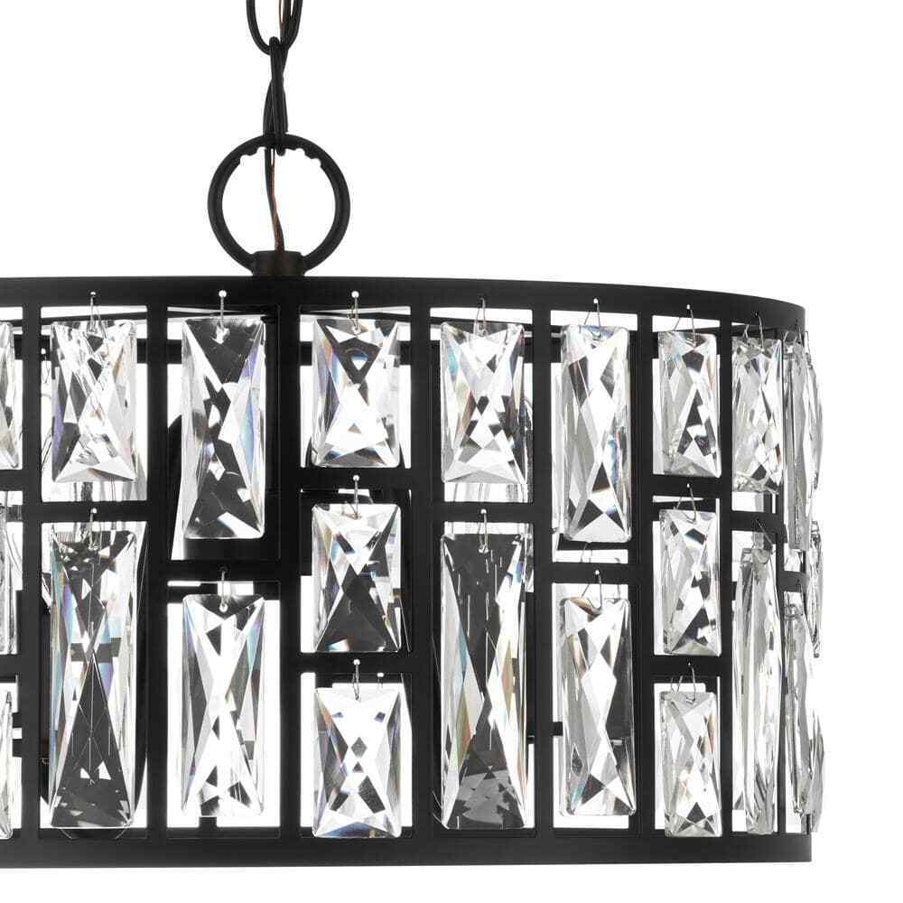 Home Decorators Collection Kristella 4-Light Black Crystal Chandelier 30686-HBB